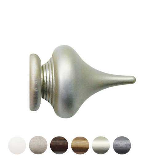 Jones Florentine Minaret 48mm Wooden Curtain Pole Finial - Champagne Silver