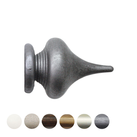 Jones Florentine Minaret 48mm Wooden Curtain Pole Finial - Pewter