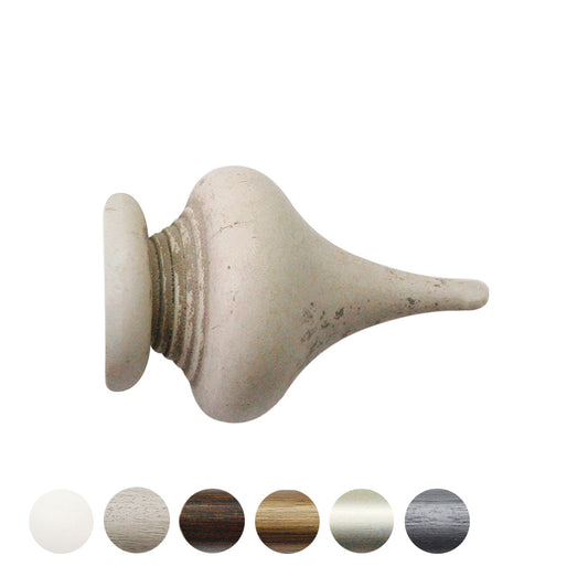 Jones Florentine Minaret 48mm Wooden Curtain Pole Finial - Putty