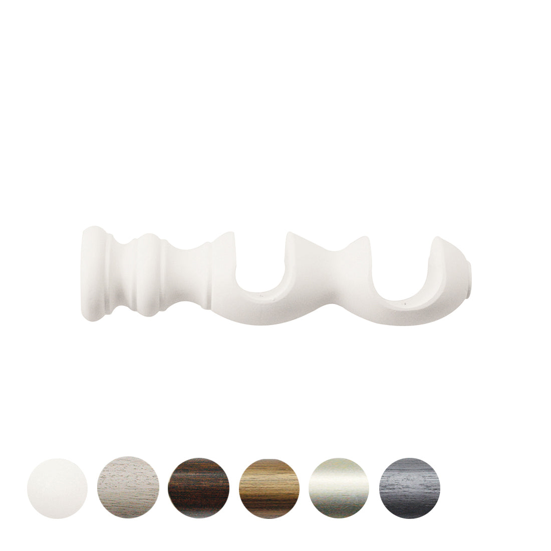 Jones Hardwick/Florentine 40/48mm Wooden Curtain Pole Double Bracket - Cotton