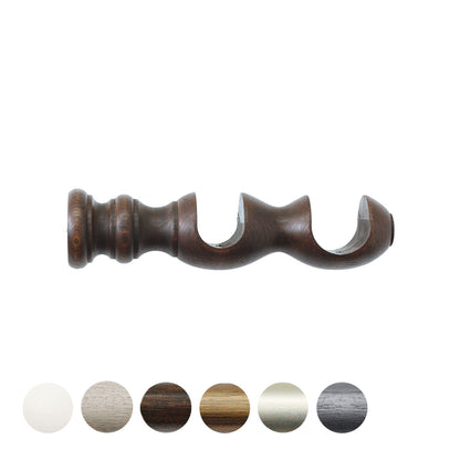 Jones Hardwick/Florentine 40/48mm Wooden Curtain Pole Double Bracket - Oak