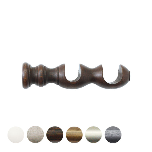 Jones Hardwick/Florentine 40/48mm Wooden Curtain Pole Double Bracket - Oak