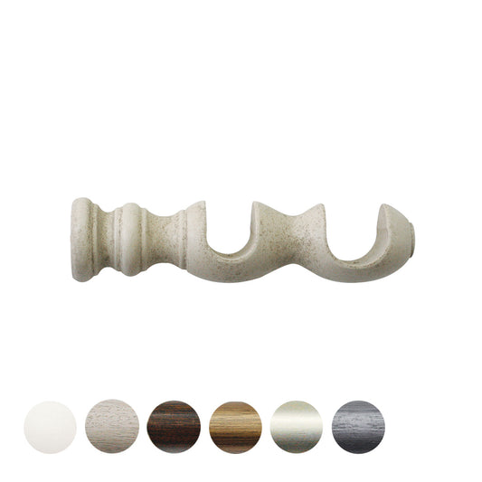 Jones Hardwick/Florentine 40/48mm Wooden Curtain Pole Double Bracket - Putty