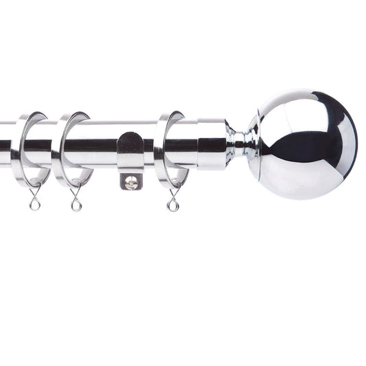 Jones Cosmos 28mm Metal Curtain Pole - Chrome
