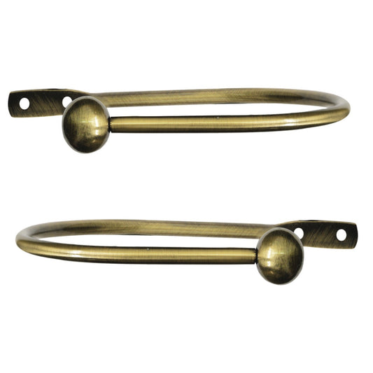 Jones Embrace Metal Curtain Holdbacks (Pair) - Antique Brass