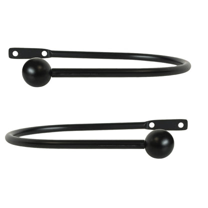 Jones Embrace Metal Curtain Holdbacks (Pair) - Black