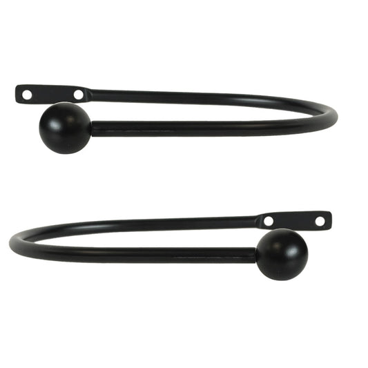 Jones Embrace Metal Curtain Holdbacks (Pair) - Black