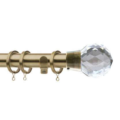 Jones Quartz 28mm Metal Curtain Pole - Antique Brass