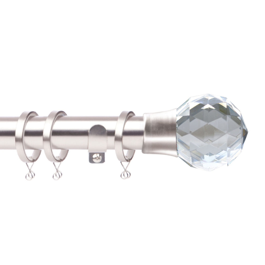 Jones Quartz 28mm Metal Curtain Pole - Matt Nickel