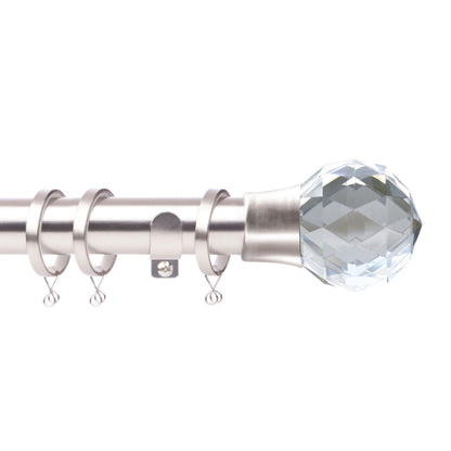 Jones Quartz 28mm Metal Curtain Pole - Matt Nickel