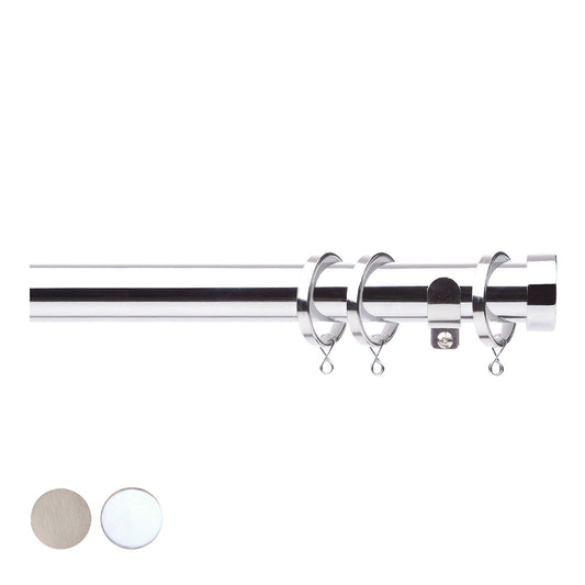 Jones Astra 28mm Metal Curtain Pole - Chrome