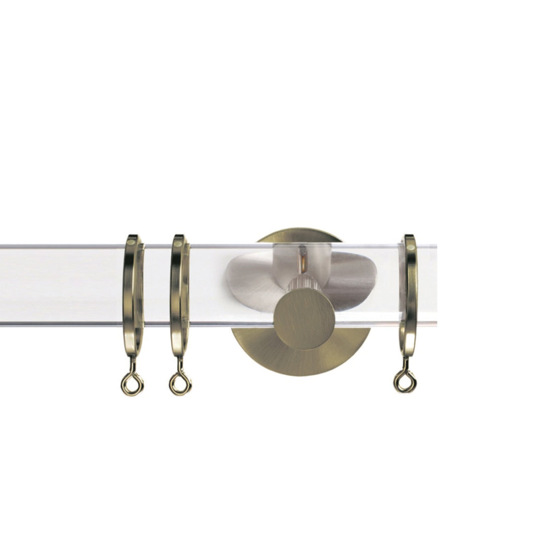 Jones Strand 35mm Metal Curtain Pole 7cm Bracket - Burnished Brass