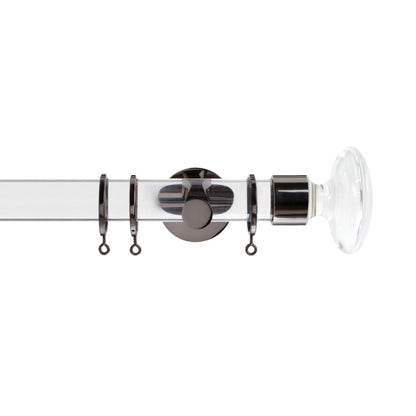 Jones Strand 35mm Metal Curtain Pole 7cm Bracket - Black Nickel