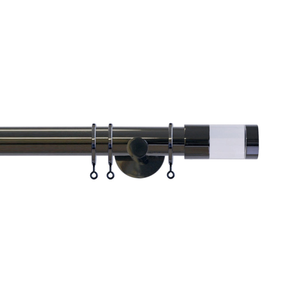 Jones Strand 35mm Metal Curtain Pole 7cm Bracket - Black Nickel