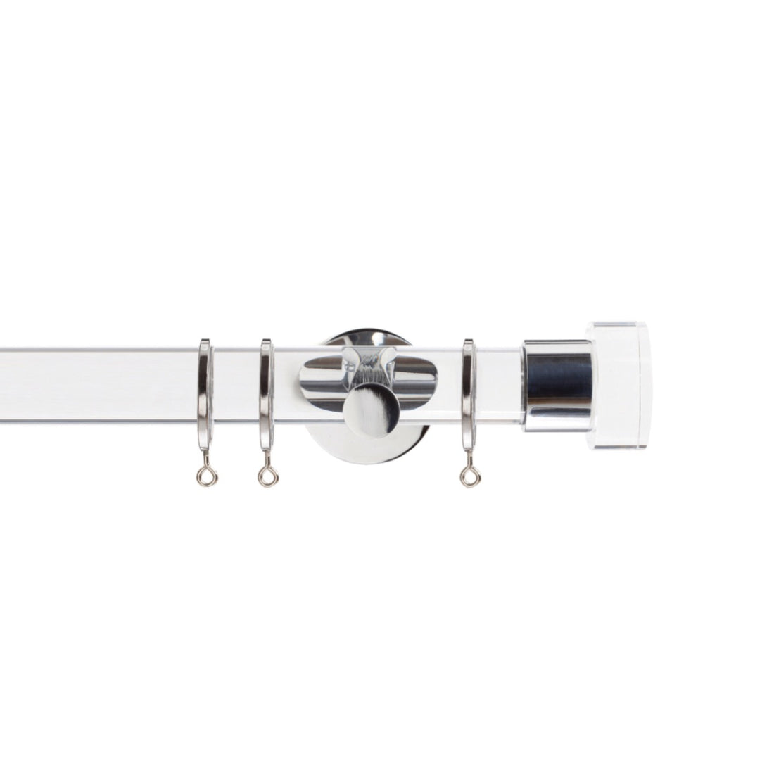 Jones Strand 35mm Metal Curtain Pole 11cm Bracket - Chrome