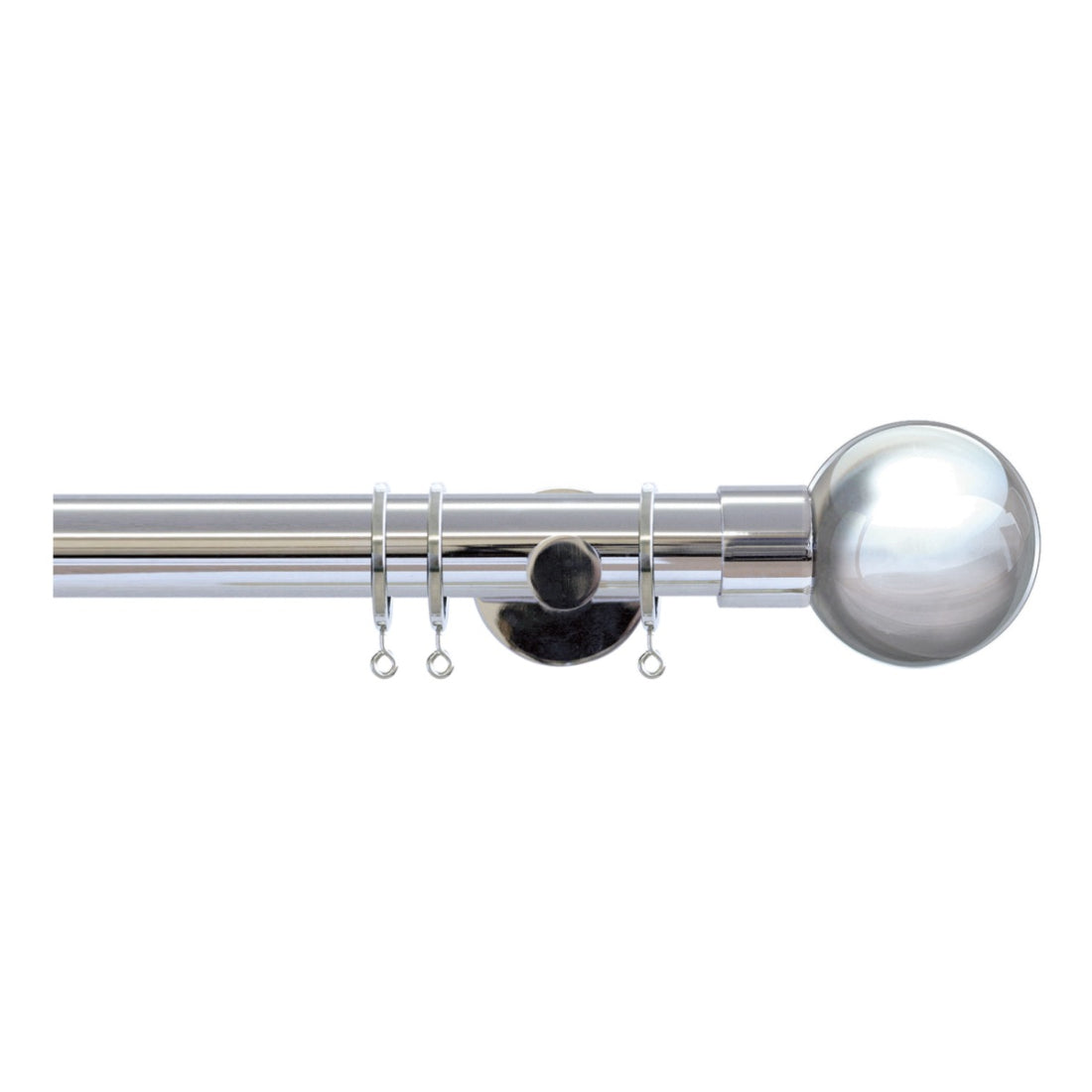 Jones Strand 35mm Metal Curtain Pole 7cm Bracket - Chrome