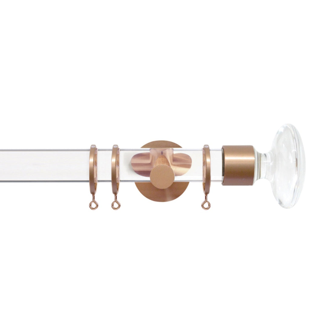 Jones Strand 35mm Metal Curtain Pole 11cm Bracket - Rose Gold