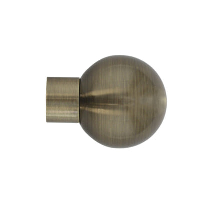 Jones Strand Ball 35mm Metal Curtain Pole Finials (Pair) - Burnished Brass