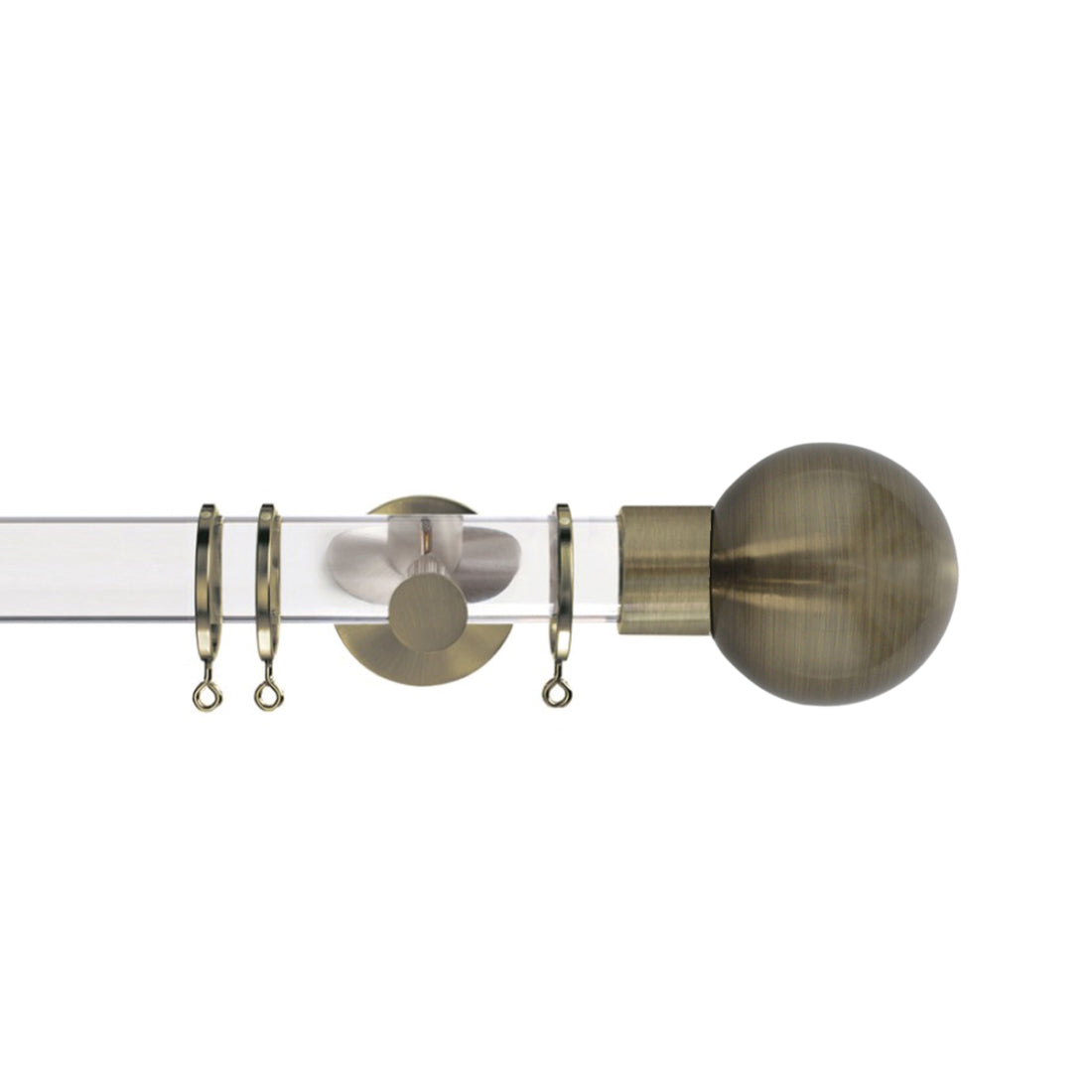 Jones Strand Ball 35mm Metal Curtain Pole Finials (Pair) - Burnished Brass