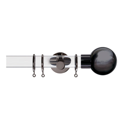Jones Strand Ball 35mm Metal Curtain Pole Finials (Pair) - Black Nickel
