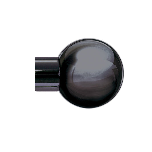 Jones Strand Ball 35mm Metal Curtain Pole Finials (Pair) - Black Nickel