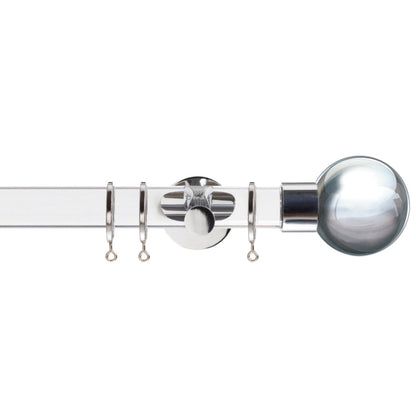 Jones Strand Ball 35mm Metal Curtain Pole Finials (Pair) - Chrome