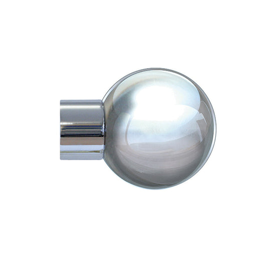 Jones Strand Ball 35mm Metal Curtain Pole Finials (Pair) - Chrome