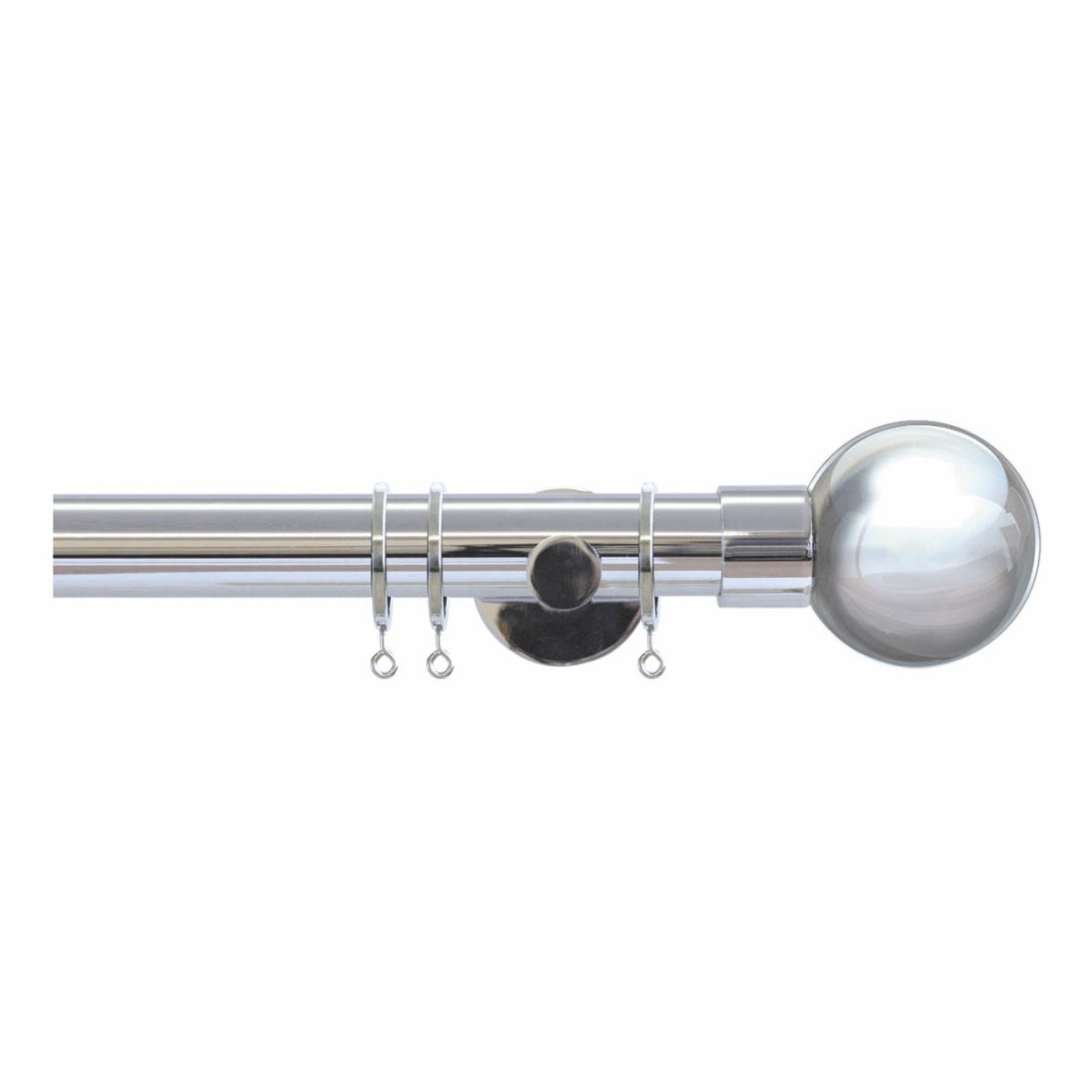 Jones Strand Ball 35mm Metal Curtain Pole Finials (Pair) - Chrome