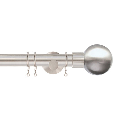Jones Strand Ball 35mm Metal Curtain Pole Finials (Pair) - Matt Nickel