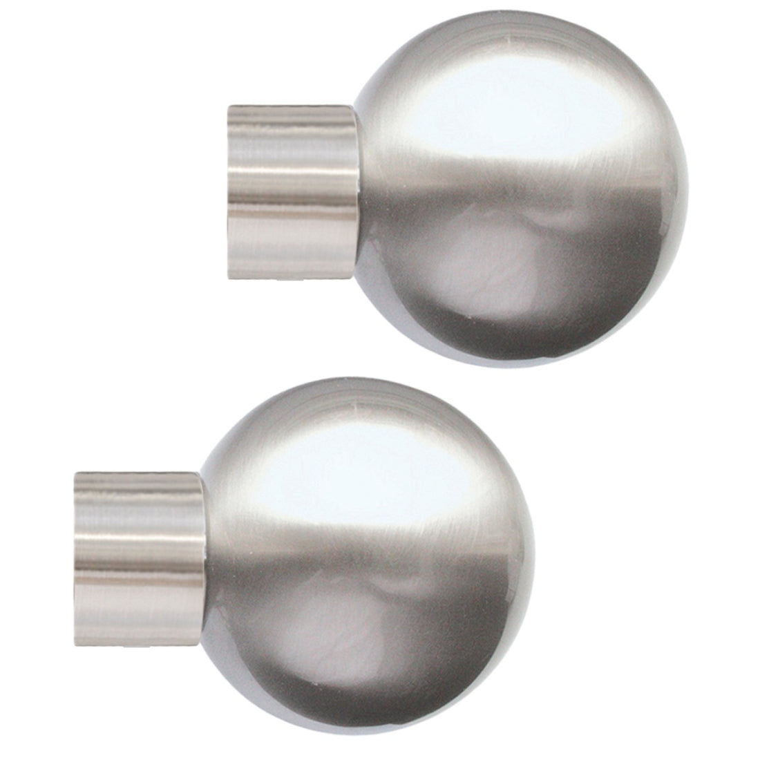 Jones Strand Ball 35mm Metal Curtain Pole Finials (Pair) - Matt Nickel