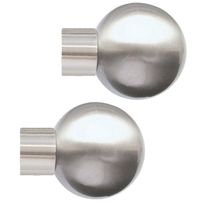 Jones Strand Ball 35mm Metal Curtain Pole Finials (Pair) - Matt Nickel