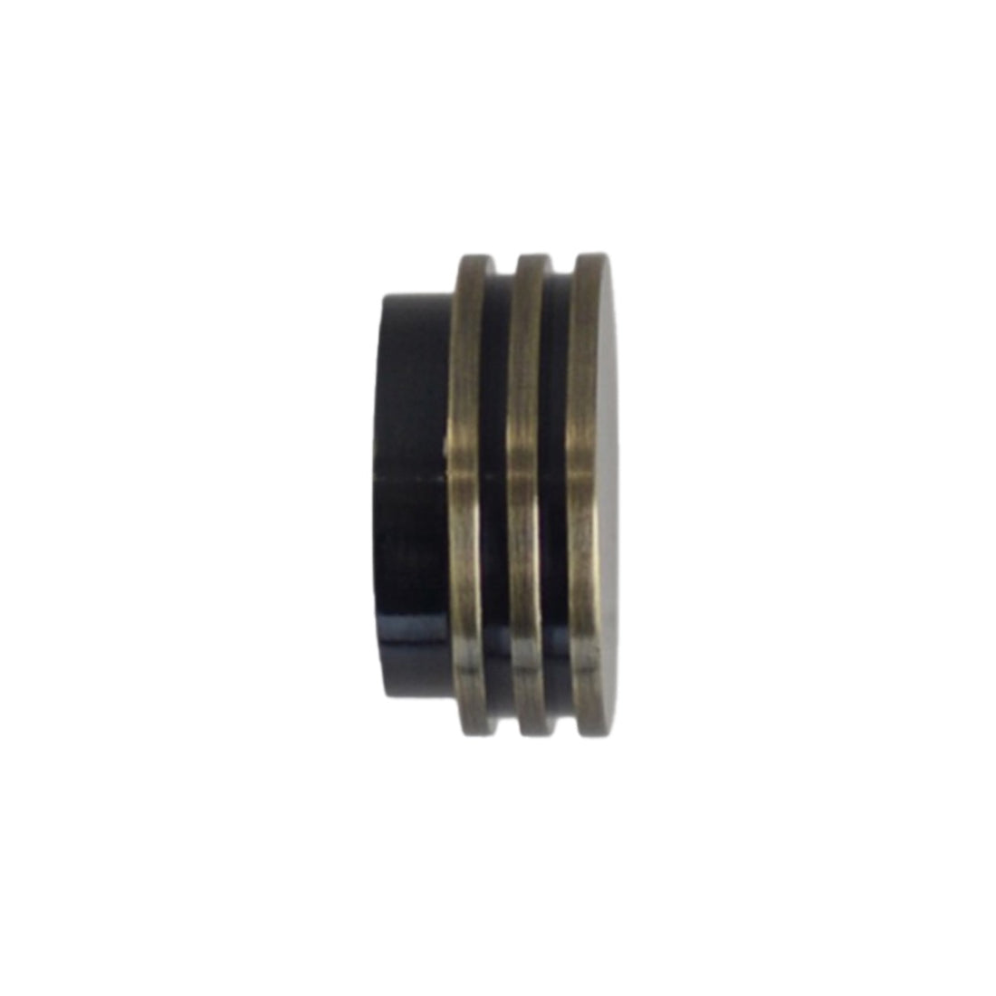 Jones Strand Ribbed End Stop 35mm Metal Curtain Pole Finials (Pair) - Burnished Brass