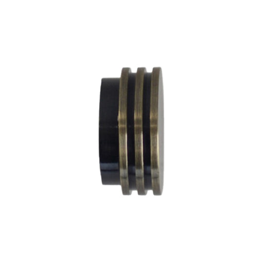 Jones Strand Ribbed End Stop 35mm Metal Curtain Pole Finials (Pair) - Burnished Brass