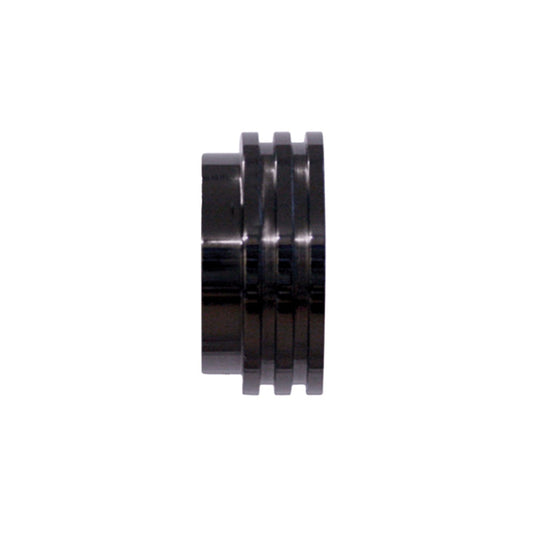 Jones Strand Ribbed End Stop 35mm Metal Curtain Pole Finials (Pair) - Black Nickel