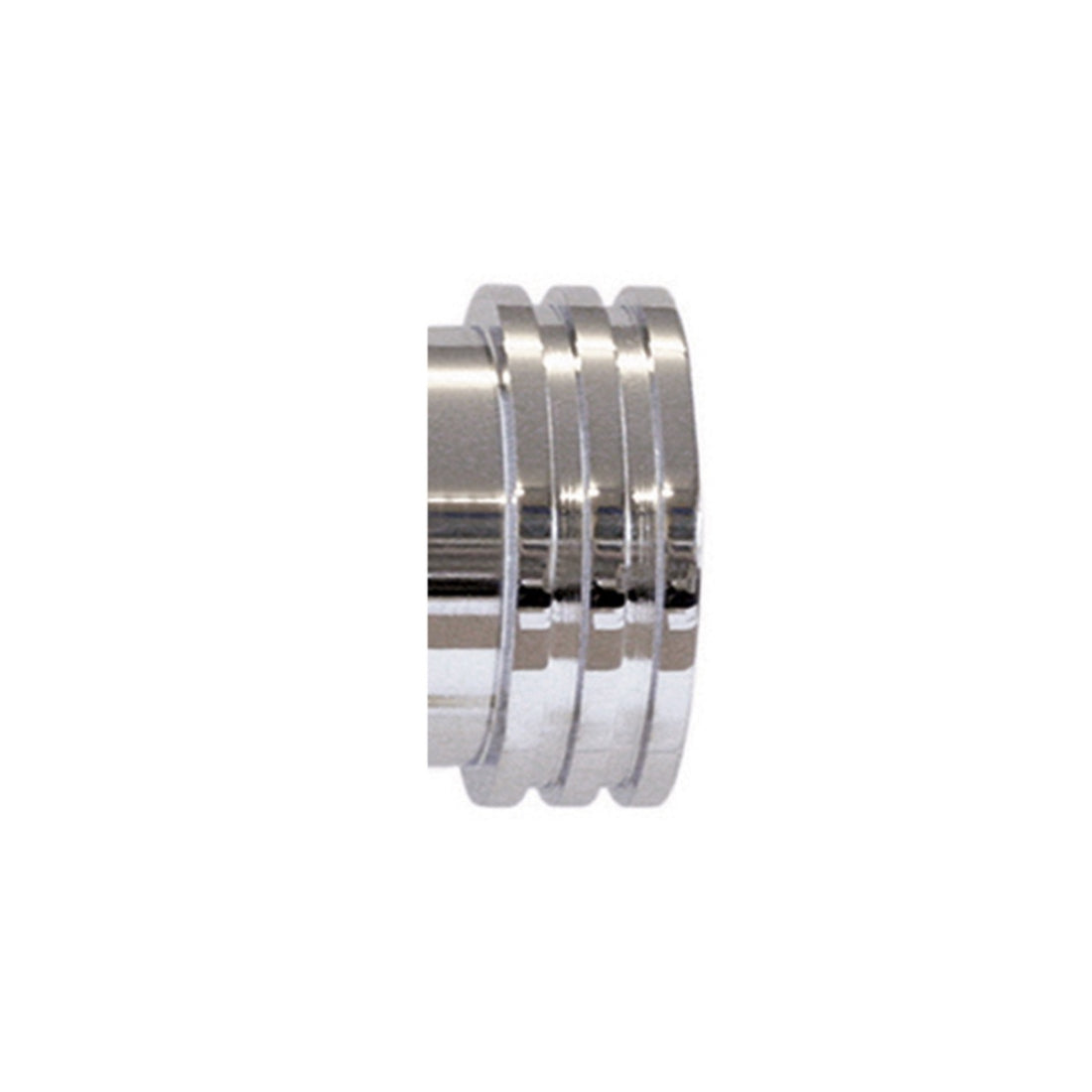 Jones Strand Ribbed End Stop 35mm Metal Curtain Pole Finials (Pair) - Chrome