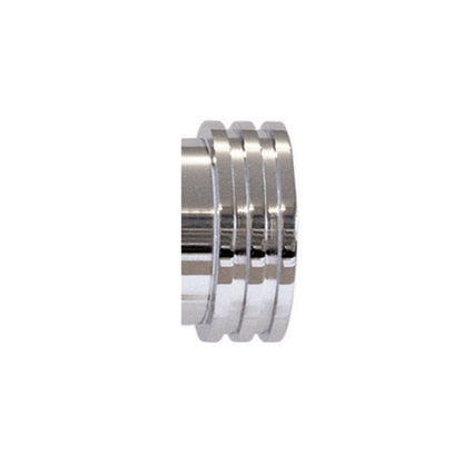 Jones Strand Ribbed End Stop 35mm Metal Curtain Pole Finials (Pair) - Chrome