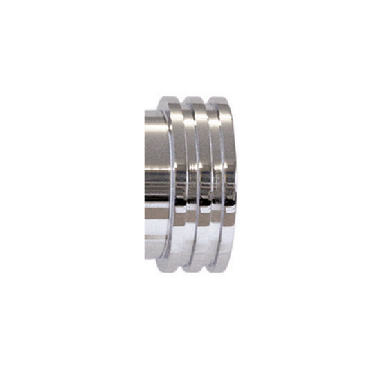 Jones Strand Ribbed End Stop 35mm Metal Curtain Pole Finials (Pair) - Chrome