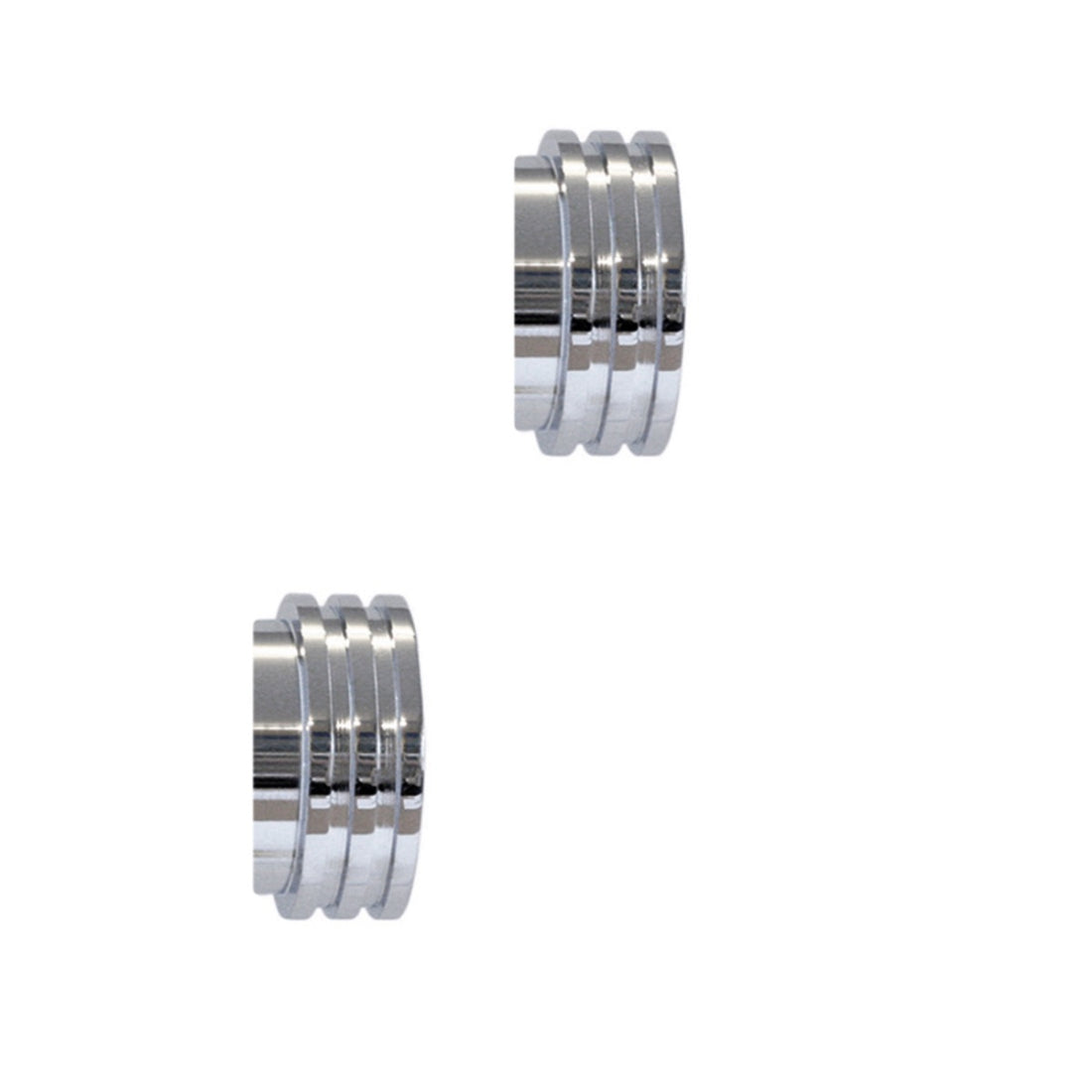 Jones Strand Ribbed End Stop 35mm Metal Curtain Pole Finials (Pair) - Chrome