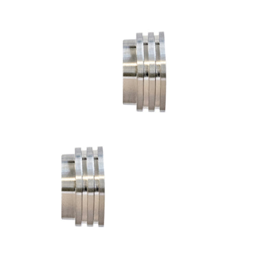 Jones Strand Ribbed End Stop 35mm Metal Curtain Pole Finials (Pair) - Matt Nickel