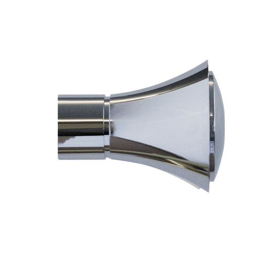 Jones Strand Cone 35mm Metal Curtain Pole Finials (Pair) - Chrome