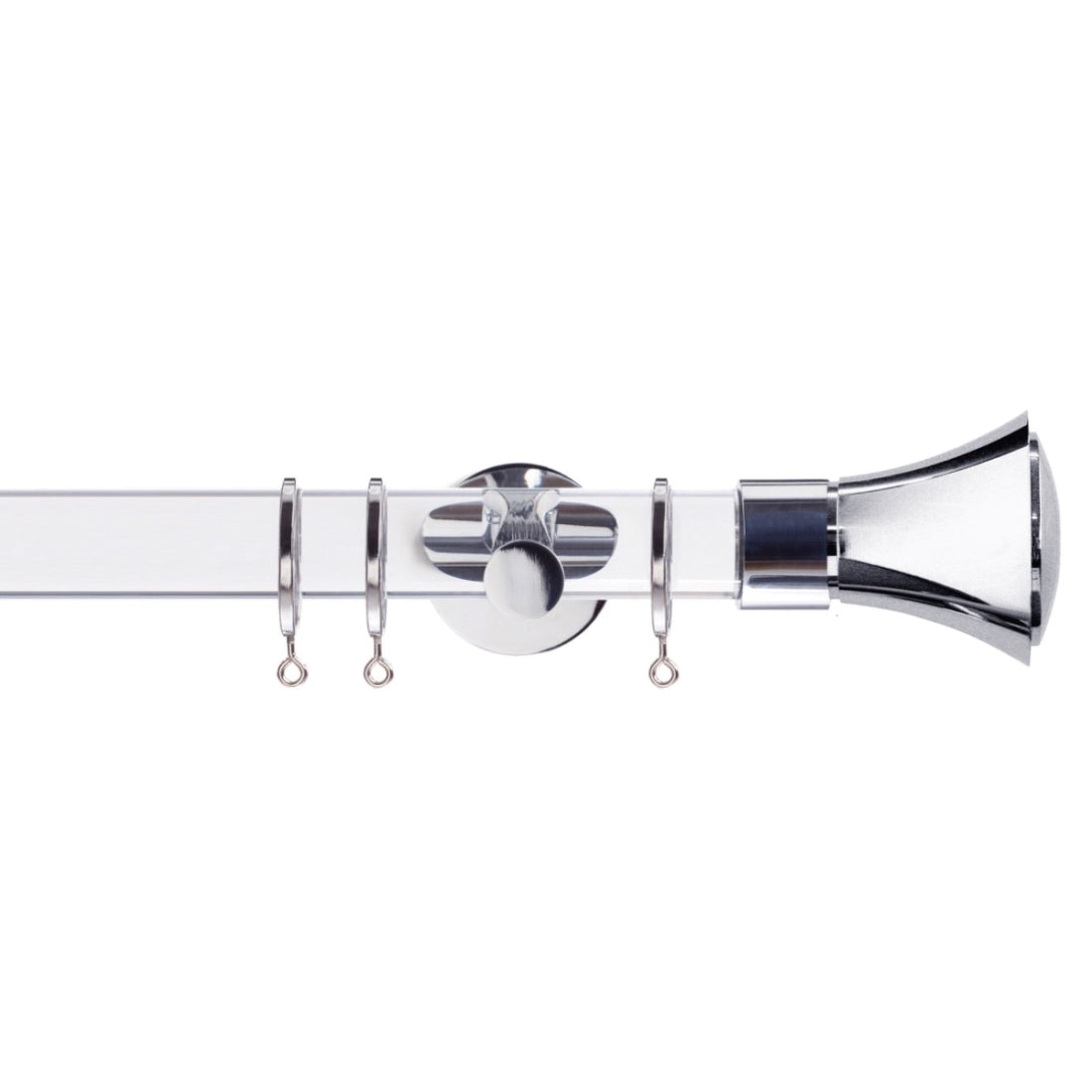 Jones Strand Cone 35mm Metal Curtain Pole Finials (Pair) - Chrome