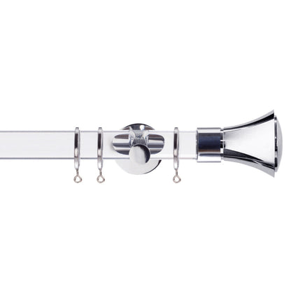 Jones Strand Cone 35mm Metal Curtain Pole Finials (Pair) - Chrome