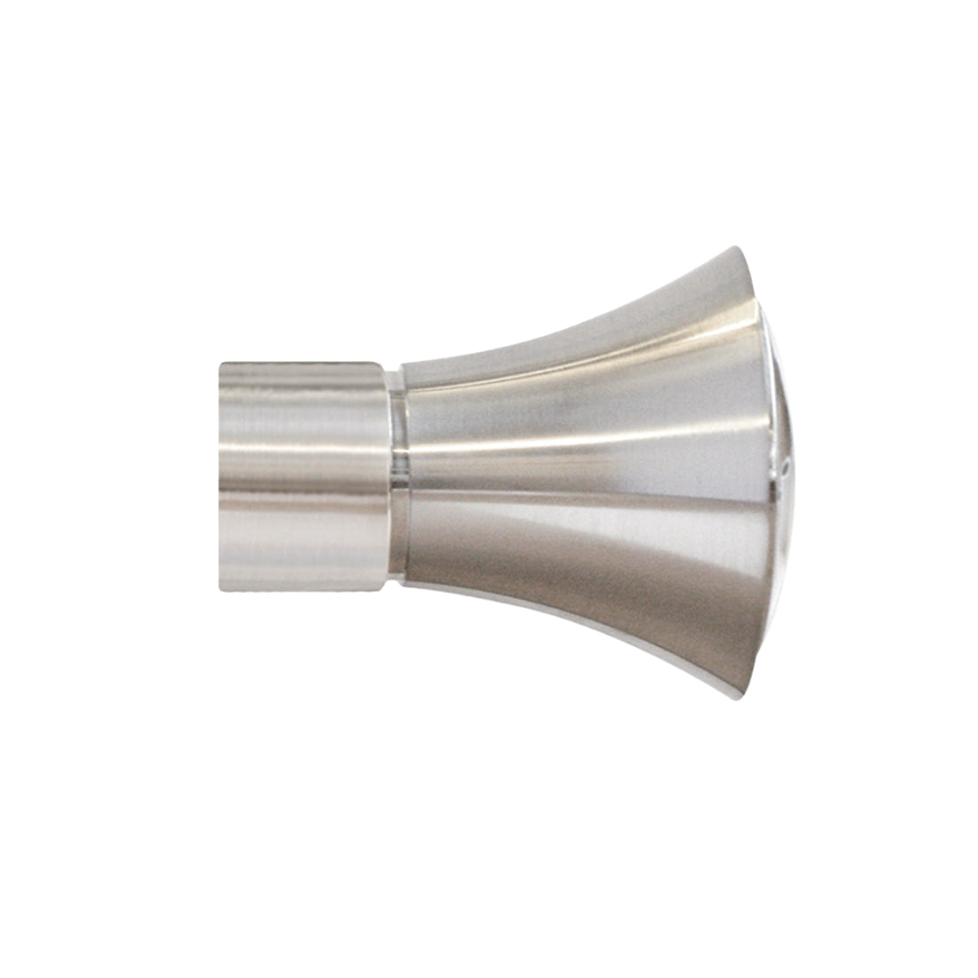 Jones Strand Cone 35mm Metal Curtain Pole Finials (Pair) - Matt Nickel