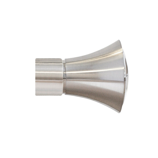 Jones Strand Cone 35mm Metal Curtain Pole Finials (Pair) - Matt Nickel