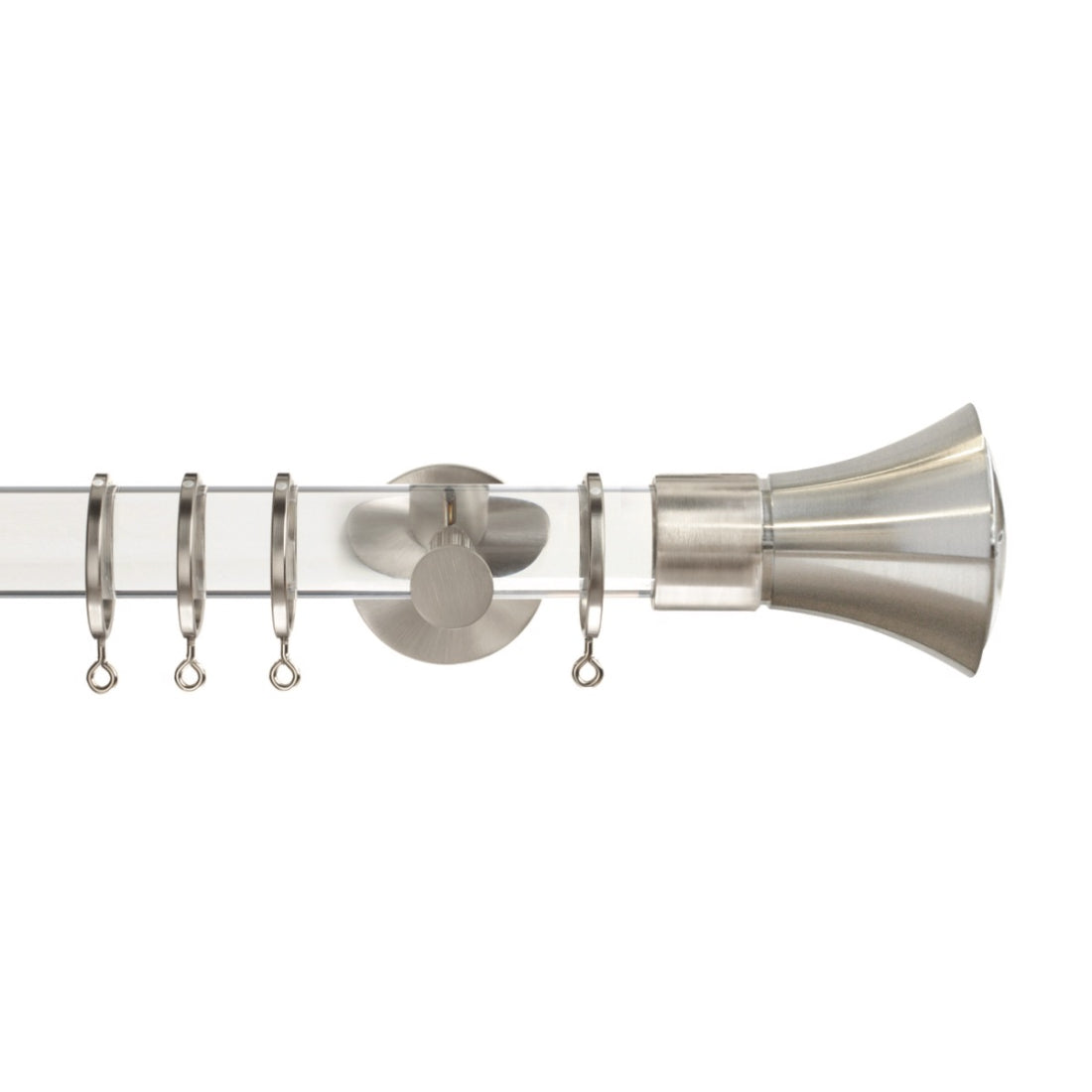Jones Strand Cone 35mm Metal Curtain Pole Finials (Pair) - Matt Nickel