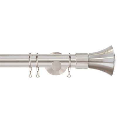 Jones Strand Cone 35mm Metal Curtain Pole Finials (Pair) - Matt Nickel