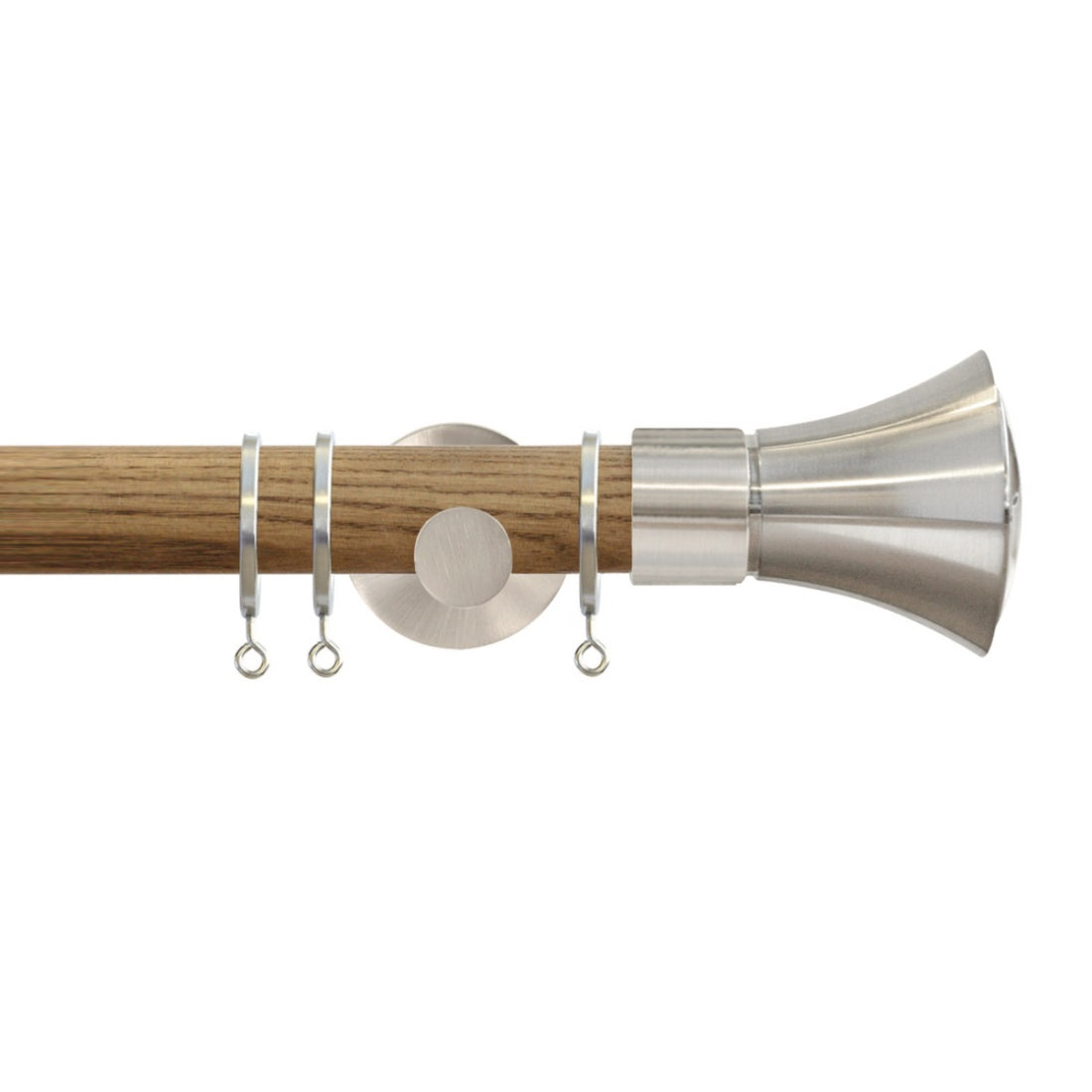Jones Strand Cone 35mm Metal Curtain Pole Finials (Pair) - Matt Nickel