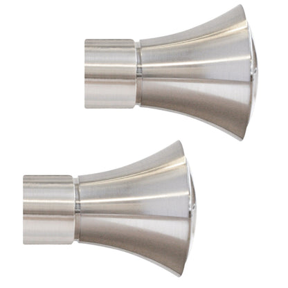 Jones Strand Cone 35mm Metal Curtain Pole Finials (Pair) - Matt Nickel