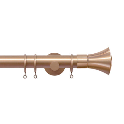 Jones Strand Cone 35mm Metal Curtain Pole Finials (Pair) - Rose Gold