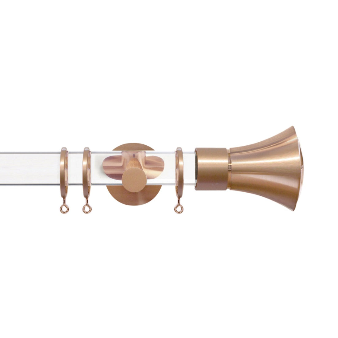 Jones Strand Cone 35mm Metal Curtain Pole Finials (Pair) - Rose Gold